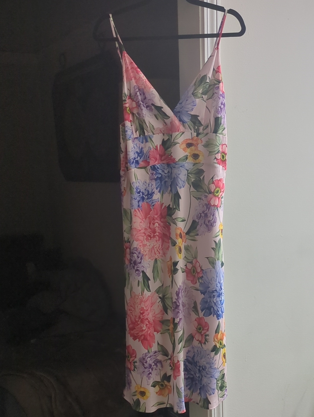 Express Pink Floral Midi Slip Dress